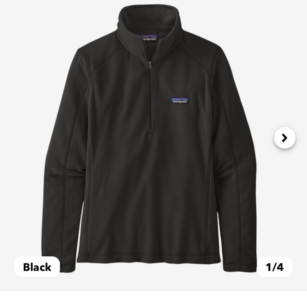 Patagonia Women's Micro D® 1/4-Zip Fleece Black Sz L Like new